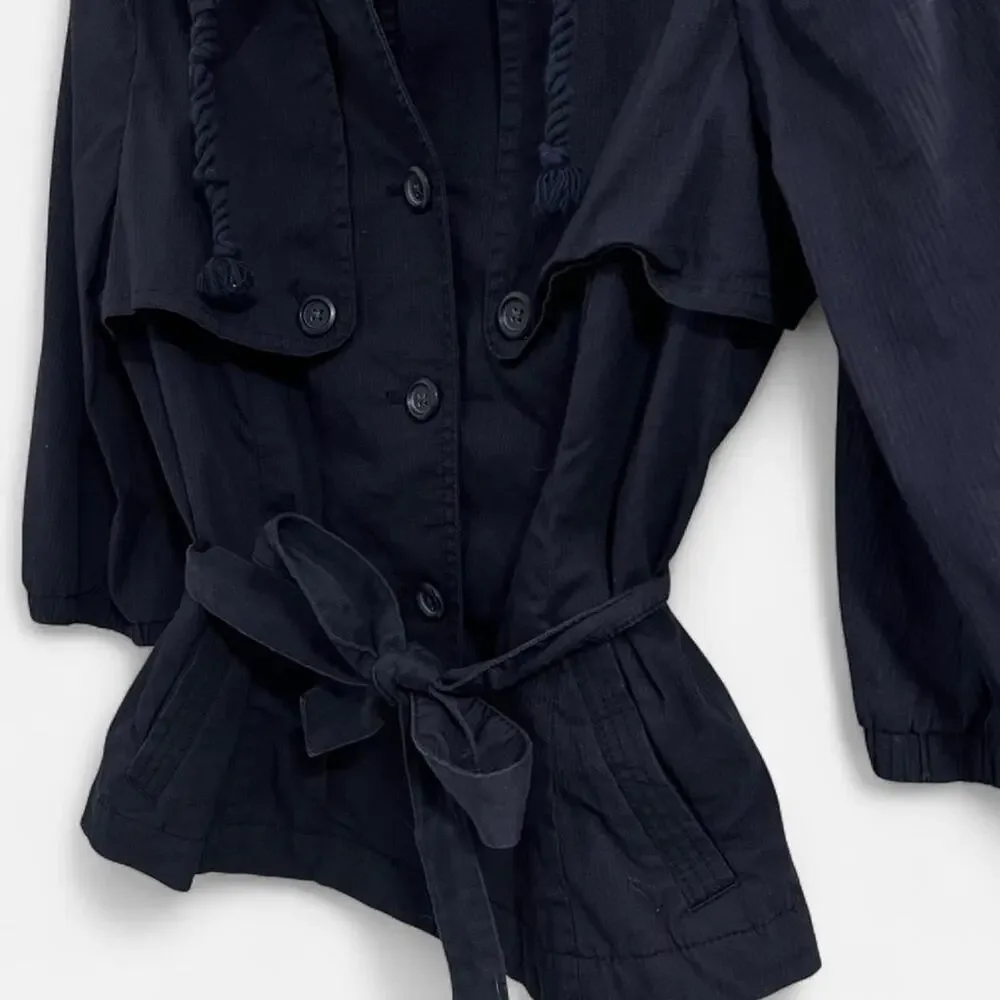 Ann Taylor LOFT Navy Utility Jacket/Cropped Trench Coat